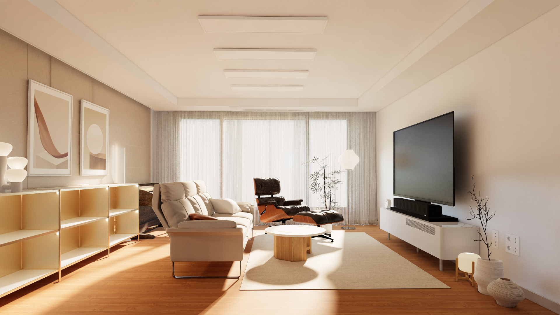 서울 서초구 래미안리더스원아파트 거실 3D인테리어1