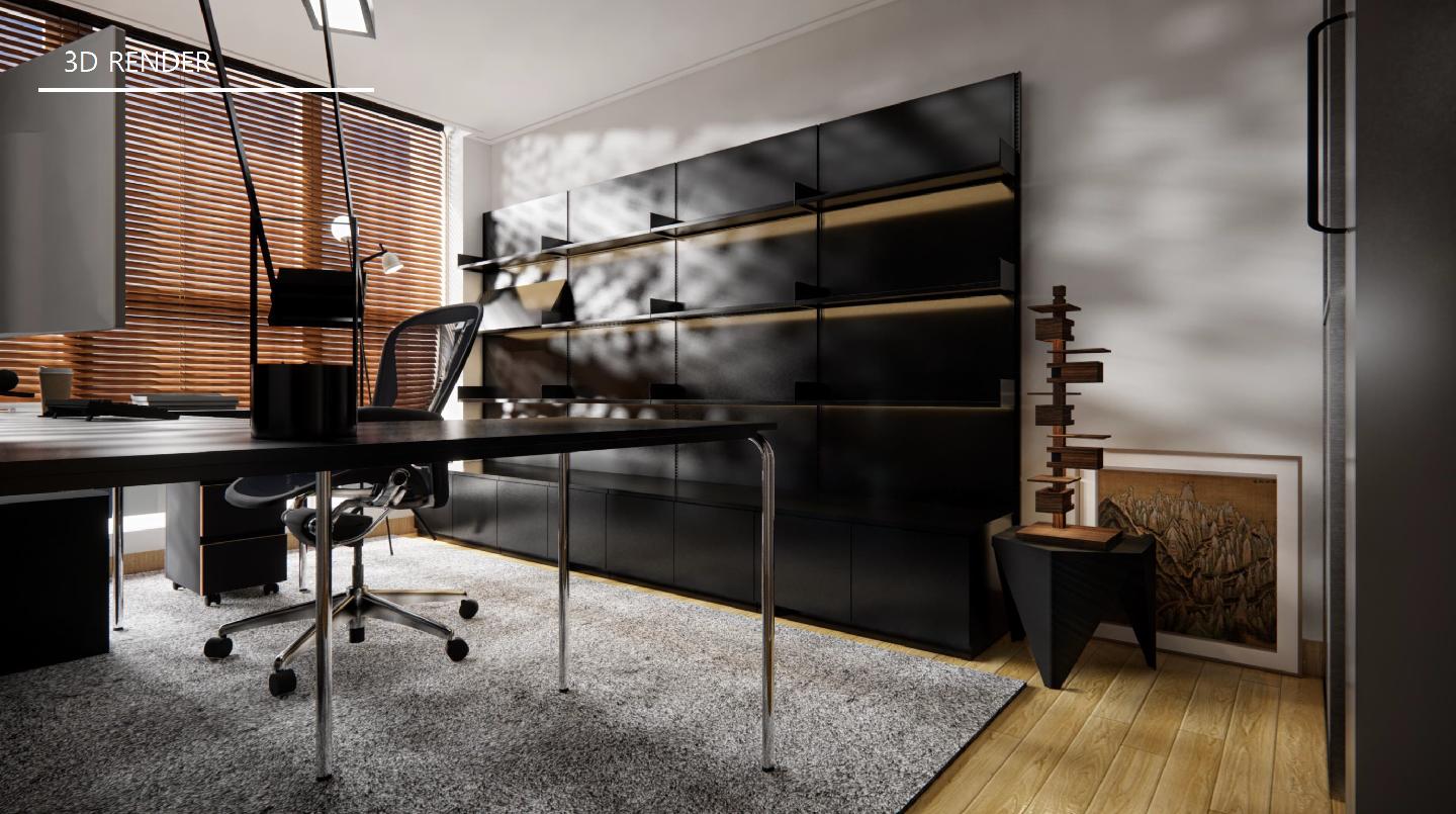 트리마제38평서재인테리어3D2